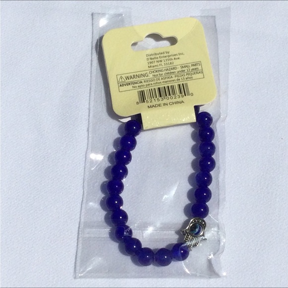 Evil Eye Hand D’Bello Stretch Bracelet Blue - Picture 5 of 6